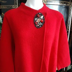 JM Collection Relaxed Fit Jacket with Broach Closure